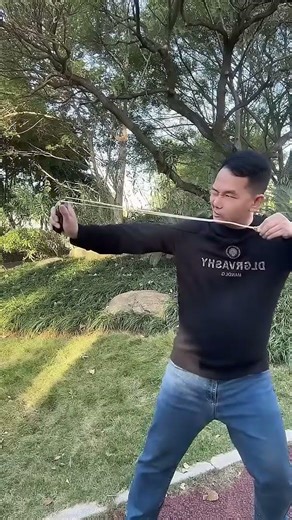 Outdoor slingshot shooting