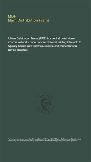 MDF Main Distribution Frame - Network+