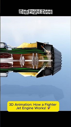 3D Animation: How a Fighter Jet Engine Works! 🚀 #JetEngine #Engineering