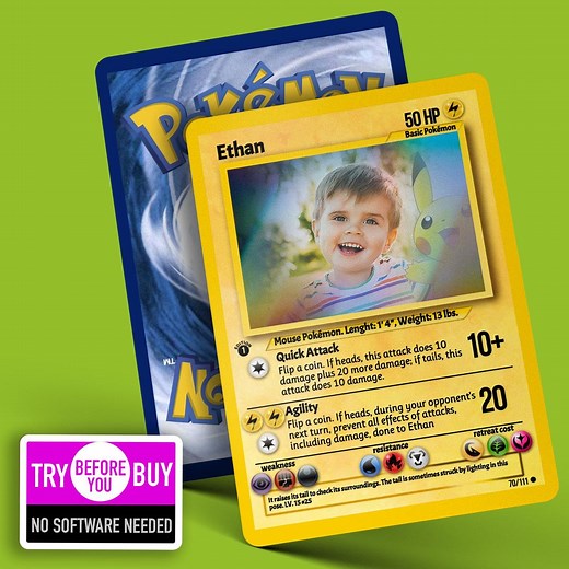 Custom Pokemon Card Template – Personalized Printable Play Card (digital Download) - Etsy