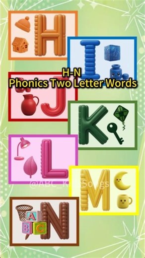 Alphabet H-N Phonics Song! | Simple 2-Letter Words for Preschool! #shortvideo #shorts #kids