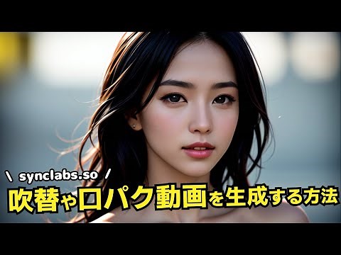 synclabsを使って、吹替え・口パク動画を作成しよう！動画と音声を用意すれば、簡単にリップシンクできる😆