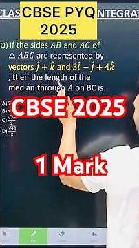 Q) If the sides 𝐴𝐵 and 𝐴𝐶 of △𝐴𝐵𝐶 are represented by vectors 𝑗+𝑘 and 3𝑖 −𝑗 +4𝑘 then