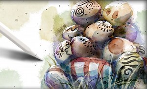 【Procreate】教程 水彩画法 带图案的堆叠岩石 from MCSAM