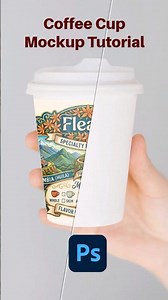 Coffee Cup Mockup Design Trick in Photoshop ☕🔥 (Easy 30 Sec Tutorial) #shorts
