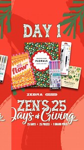 We’re kicking off Zen’s 25 Days of Giving Sweepstakes with Zebra Pen, Workman Publishing, Workman Publishing Kids, Pipsticks, Best Kept, ArtBin, and Better Day Books, Spread the holiday cheer, follow our friends, and from December 1st-8th, enter daily for a chance to win Zebra Pen products, books, stickers, organizational solutions, and more to make this season extra cheerful and bright! Click the link below to enter and stay tuned for more prizes to come. Tis the Sea-ZEN of Giving! https://www.