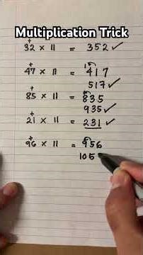 Math trick when you multiply 2-digit number by 11 #maths