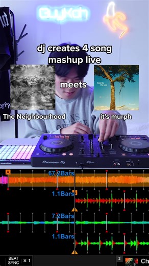 #dj live mixes 4 songs in mashup remix - The Neighbourhood vs. it's murph vs. Odd Mob & OMNOM vs. Jordan Julian - Sweater Weather x Food for the Soul x Losing Control x Champion #edm #techhouse #bigroom #rekordbox #4decks #djtutorial a live 4 deck mashup
