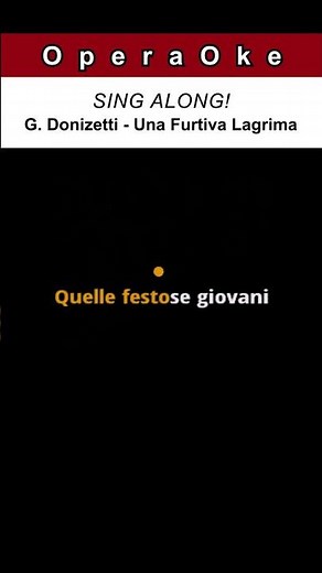 Donizetti - Una Furtiva Lagrima #opera #karaoke