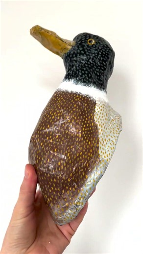 Paper mache duck i made to hang on the wall, thats all! #duck #art #artwork #paperwallcraft #paper