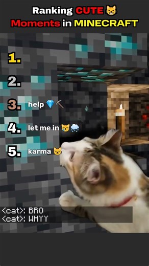 Ranking the Cutest Cat Moments in Minecraft 😻 #minecraft #shorts