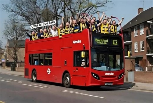 Come on You Bees @Brentford Football Club Fans on Route E2 being booed by @Chelsea FC as they enter the stadium #viral #bees #brentfordvschelsea #fyp