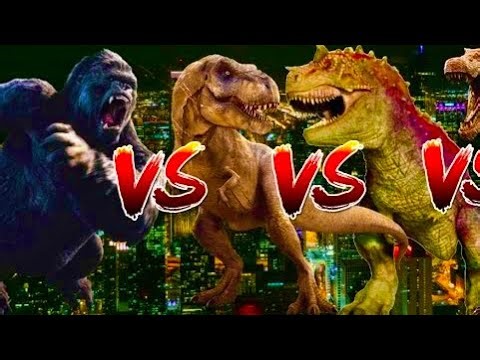 Horned carnotaurus vs rexy King Kong 2005 indominus Rex level 40 and ultimasaurus part 8/9