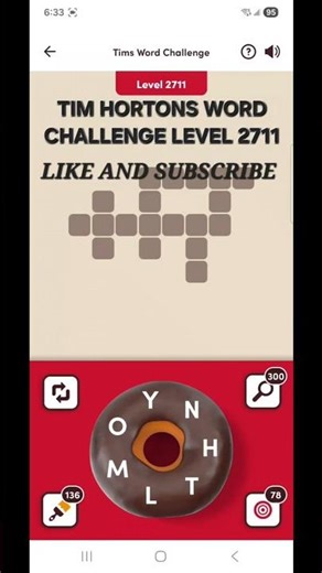 Tim Hortons Word Challenge Level 2711 #timhortons #free #contest #coffee #tea #donut