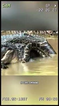 The python actually tried to swallow a giant alligator. #wildanimals #animals #foryou