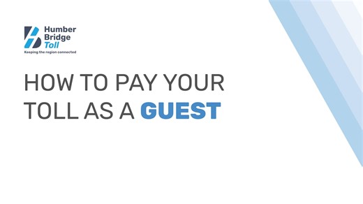 Here it is – your first look at our new payment website. Today we’re going to walk you through how to pay your toll via the website as a non-account holder. The process for paying in advance and paying after you cross is exactly the same, so please watch this video to find out how. If you’re looking for more information about the new system, just follow this link https://new.humberbridge.co.uk/info-hub/ We’ve released a lot of information on our profile, so pop over and have a scroll. We’ll be p