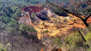 Colorado de Rustrel, also known as the Colorado Provencal, an old ocher quarry in Rustrel France