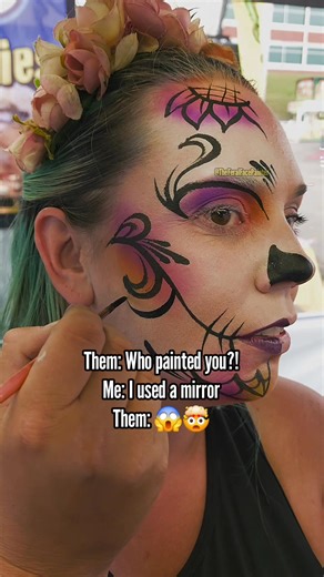 28K views · 301 reactions | Them: *Surprised Pikachu Face* No but really, it sure does take a lot of heckin more practice to paint yourself in a mirror. I used to sit and watch the show Face Off and try to replicate on myself what they were doing on the show. #facepainting #facepaint #facepainter #facepaintingfun #facepaintingkids #art #makeupartist #festival #glitter #makeup #makeuptutorial #Tennessee | The Feral Face Painter | Facebook