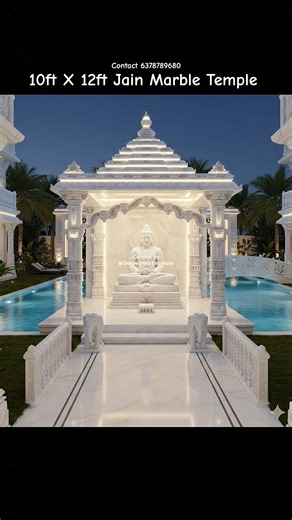 Every Marble Carving Have Feeling Jain Altar Installation over the pool #shorts #explorepage #temple