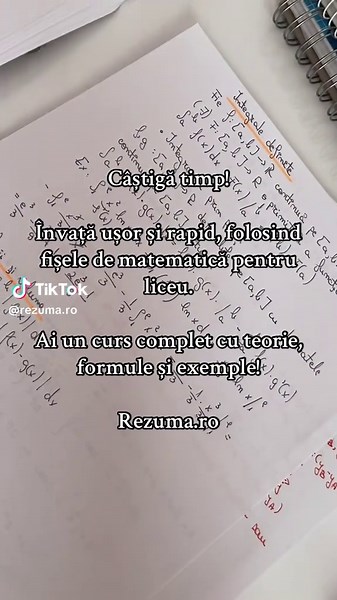 Intră pe rezuma.ro și descarcă materialul Curs Matematică Liceu pentru a învăța simplu și rapid! 🙌🏼 #romania #foryou #rezuma #matematica #formule #integrale #vectori