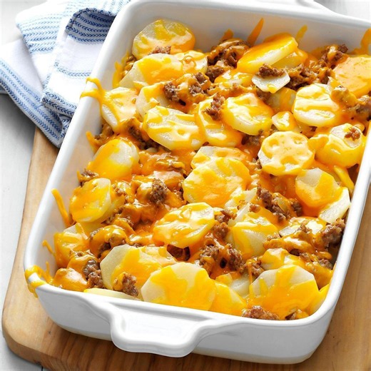 Cheesy sausage potatoes recipe