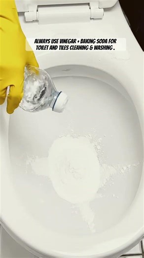 Always Use vinegar + baking soda for toilet and tiles cleaning & washing .#homecleaning
