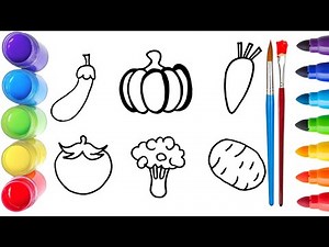 How to Draw Vegetables Easy Drawing and Coloring Vegetables for Kids