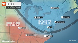 Heat relief to slowly overtake the steamy Northeast