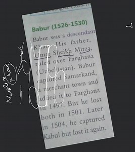Babur (1526-1530)Babur was a descendant Khan. His father, Umar... | Filo