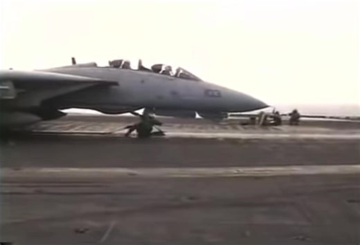 An F-14B Tomcat from VF-102 Diamondbacks prepares for takeoff. (Circa 2000) #F14 #GrummanF14Tomcat #F14Tomcat #AnytimeBaby #TopGun | Grumman F-14 Tomcat