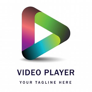 Video Media Player Icon Logo Design