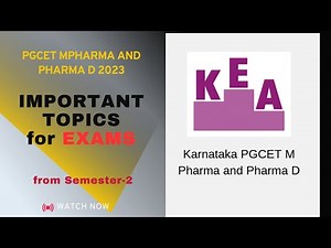 PGCET M Pharma And Pharma D Important Topics