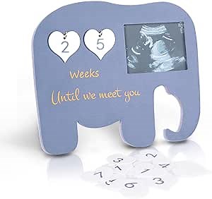 Ultrasound Picture Frames, Sonogram Photo Frame with Baby Ultrasound Frame with Countdown Weeks, Pregnancy Gifts for Expecting Parents