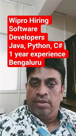 Wipro Hiring Developer Java,Python,C# 1–3 Years Experience | Bengaluru | Automotive Jobs 2025
