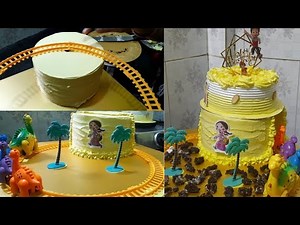Dinosaur Train cake with operating train set and tunnel