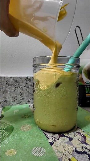 Better Than Starbucks Green Tea Latte with Mango Cold Foam