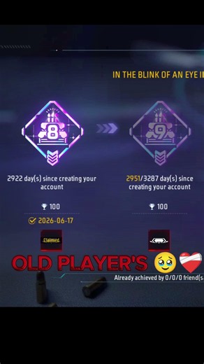 Garena Free Fire account was created on June 17, 2018.Your 8th-year milestone was officially