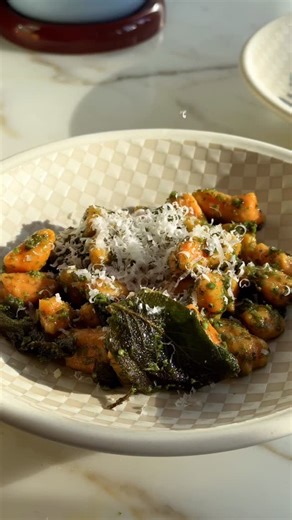 Justine Doiron on Instagram: "With two sweet potatoes, two cups of flour and one egg, you’re pretty much set to make sweet potato gnocchi. And if it’s gonna snow again I think we should do that 😌 https://justinesnacks.com/homemade-sweet-potato-gnocchi/ #homemadegnocchi"