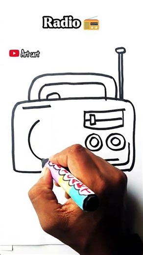 How to draw easy radio #shorts #drawing