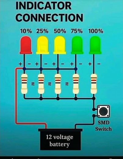 ⚡ 12V Battery Charging Level Indicator 🔋 | Easy DIY LED Circuit 💡 | Battery Level Meter