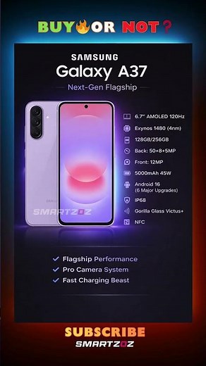 Samsung Galaxy A37 🔥 Full Specs & Features ⚡ 120Hz AMOLED | Exynos 1480 | 45W Fast Charge