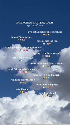 spring caption ideas for your next instagram post 🌸🫧💐 save for inspo! 🎀 #instagramcaptions #instagramcaptionideas #captioninspo #captionideas #captionsforinstagram #captionsforinsta #emojicombos #springinspo