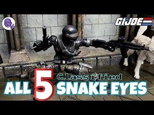 EVERY GIJoe Classified SNAKE EYES (00, 02, 16, 30, 52) Comparison & Action Figure Review