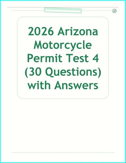 2026 Arizona Motorcycle Permit Test 4: 30 Questions With Explained Answers