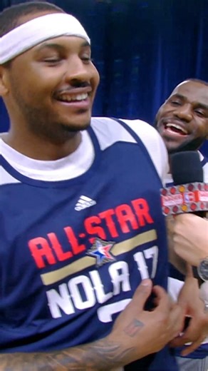 LeBron James & Carmelo Anthony shared laughs at the 2017 All-Star Weekend about who’s the oldest on the team! 😂 Catch the 2026 All-Star Game Feb.15 at 5:00pm/et in NBC & Peacock 🍿 | NBA