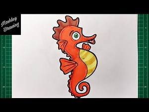 How to Draw a Cartoon Seahorse