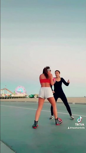 Girls boxing at the beach ￼