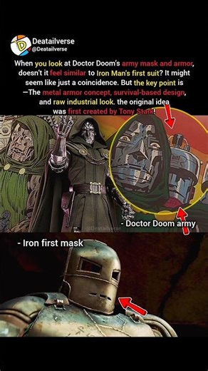 Doctor Doom Armor = Iron Man Origin !? 🤯⚙️ #shorts #marveldetails #mcu