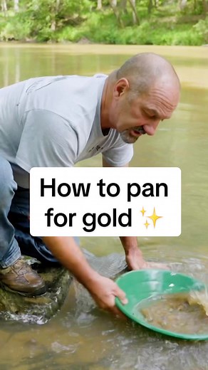 How to pan for gold like a pro! ✨ You’ve got dirt and a pan - but how do you get it down to gold? Dave Turin takes you through step-by-step. #AmericasBackyardGold #goldmining