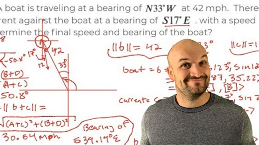 Applications of vectors: Applications of trigonometry | Pre-calculus lesson
